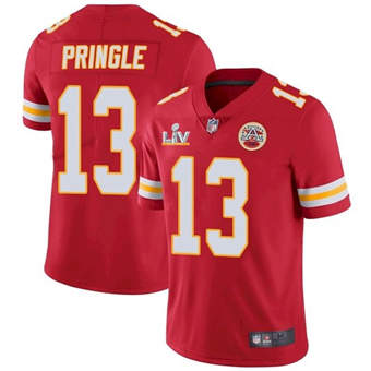 Super Bowl LV 2021 Men Kansas City Chiefs #13 Byron Pringle Red Limited Jersey